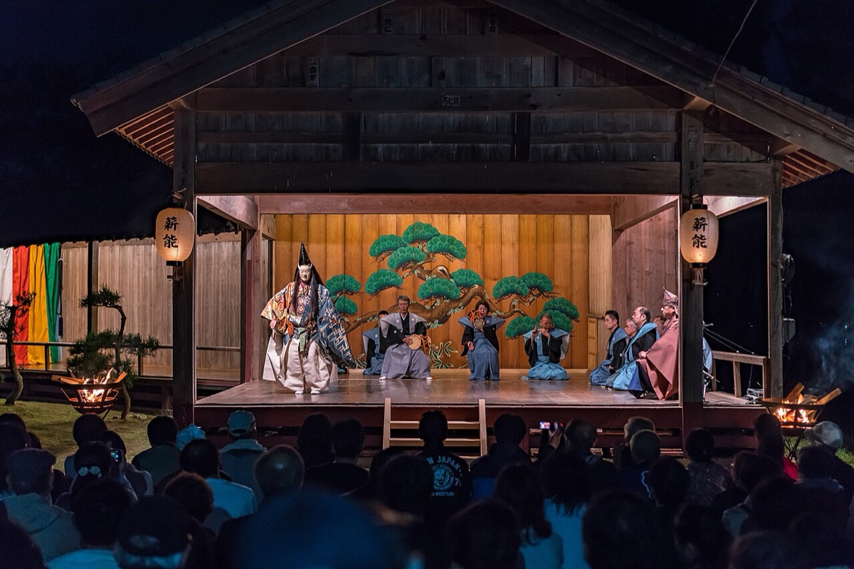 Noh performance on stage